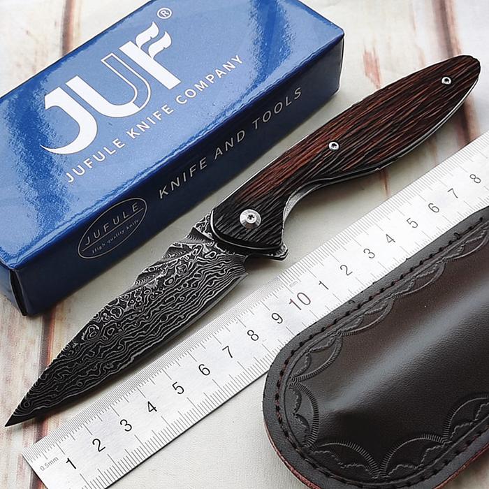 Sitivien ST239 VG10 Damascus Sandal Wood Handle Ball Bearing Folding