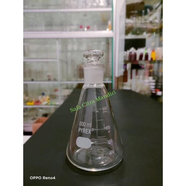 ERLENMEYER 500 ML TUTUP + ASAH 29/32 PYREX