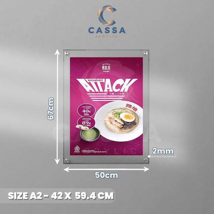 Frame Dinding Akrilik / Bingkai Display Poster Akrilik Ukuran A2