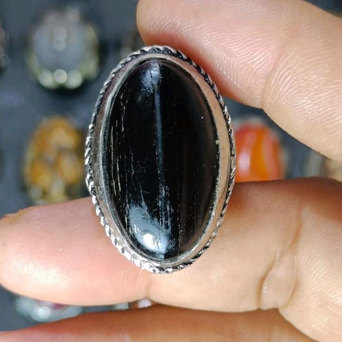 cincin batu akik fosil kelor kendit tembus senter