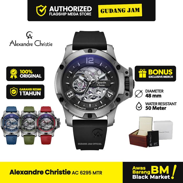 Jam Tangan Pria Alexandre Christie AC 6295 MTR Automatic Rubber Band