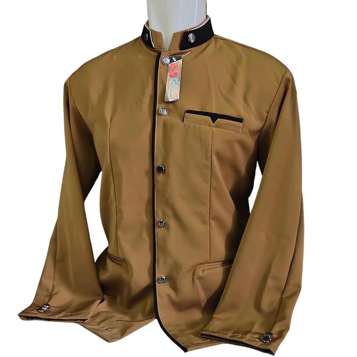 JASKO LIS POLOS PRIA DEWASA Baju Koko Pria Dewasa Ukuran Jumbo Big Size Bahan Tebal Lembut Model Kan