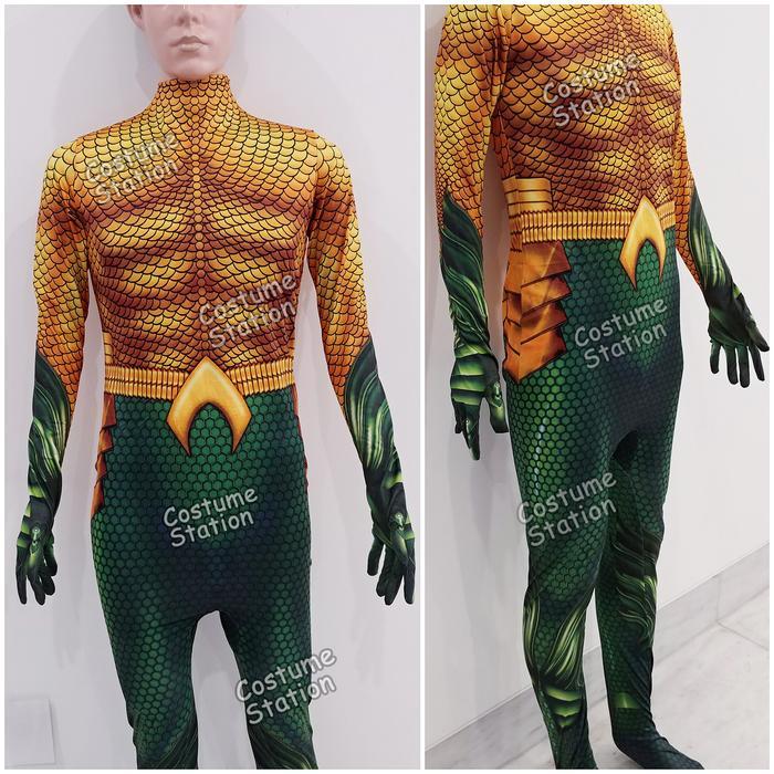 BERMUTU Kostum Aquaman / Costume Superhero Justice League pria dewasa