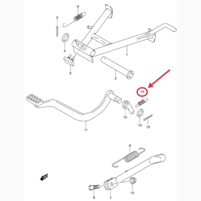 Per Pedal Rem Belakang Suzuki Satria Fu 150 Original SGP