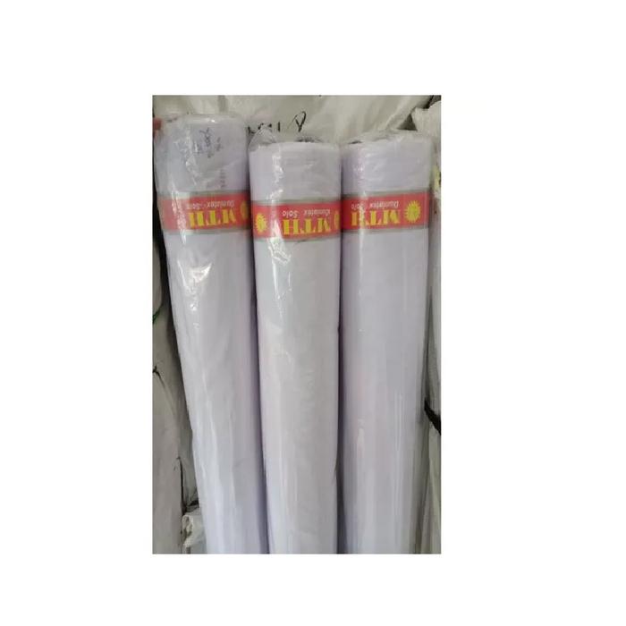 KAIN MURAH BERKUALITAS TETERON, TC MATAHARI, HASDUK,SERAGAM,KERUDUNG WARNA PUTIH PER 1 ROLL 60 DAN 3