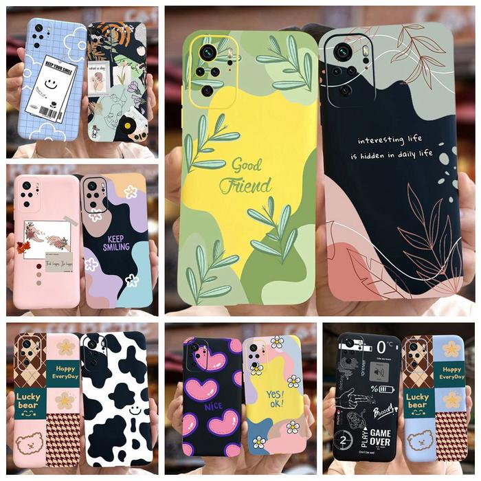 For Xiaomi Redmi Note 10 Case Luxury Painted Cover Soft TPU Phone