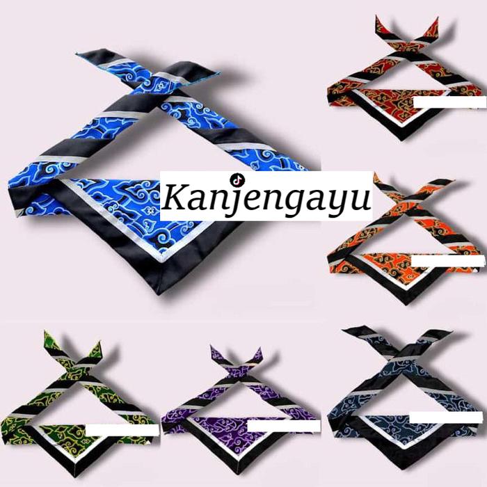 Scraft Pramuka Batik Mega Mendung scarf Menyala skraf lis hitam Nyala \ Scarf pramuka batik Mega men
