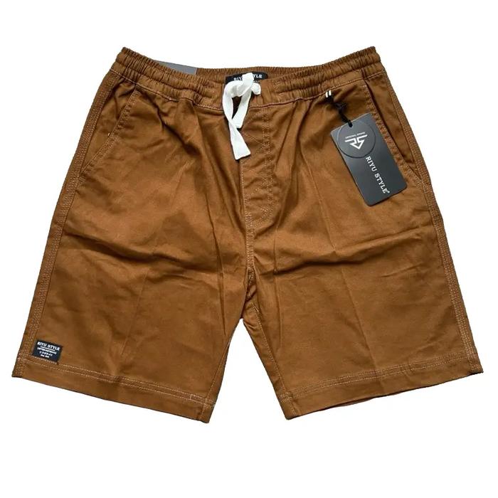Celana Pendek Katun Riyu Style pinggang Karet Kekinian Outdoor Pria Dewasa Nyaman Shorts
