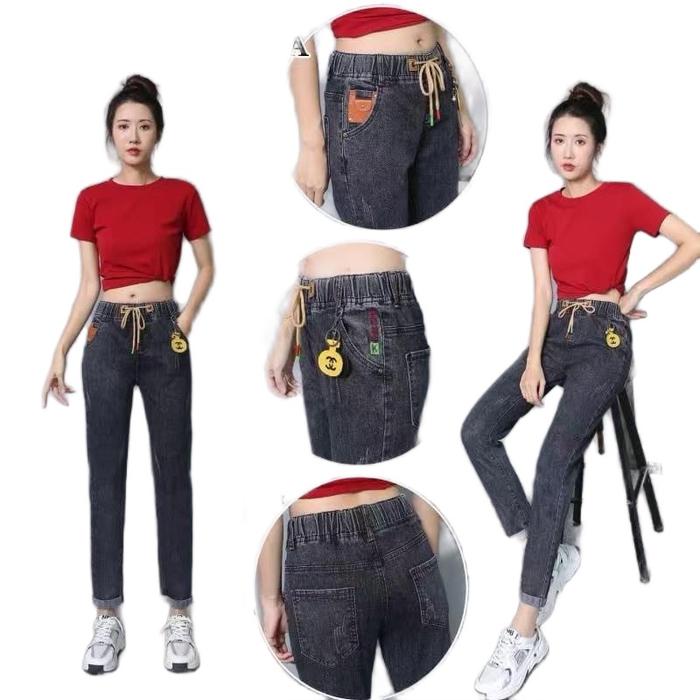 Celana skinny jeans import wanita pinggang karet Annora/celana wanita import Annora Denim Stretch Pa