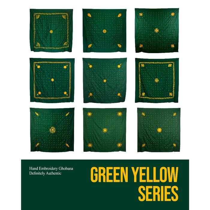 Yateer Ghobanah Imamah Hijazy Ukuran 150 x 150 Serian Hijau - Kuning