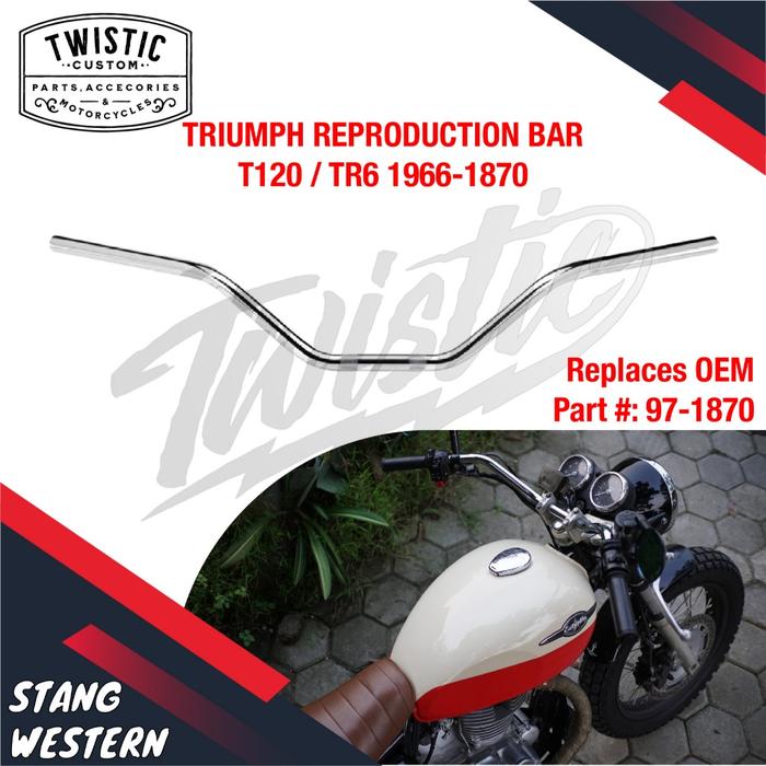 Stang Stir Motor Western Triumph T120 Royal Enfield W250 SR400 BSA AJS