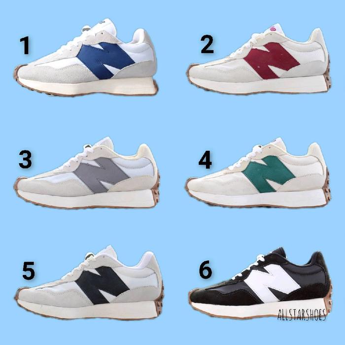Sepatu Kasual Unisex Sneakers Pria dan Wanita Shoes NB 327 Casual Fashion Snekers Hitam Black Sport