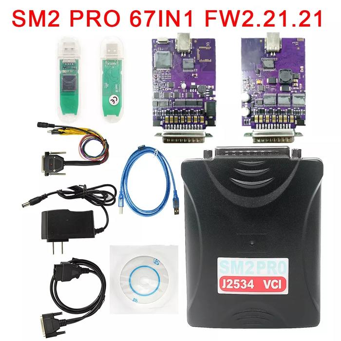 SM2 Pro J2534 v2.21.21 VCI ECU Programmer Read Write ECU 67 IN 1