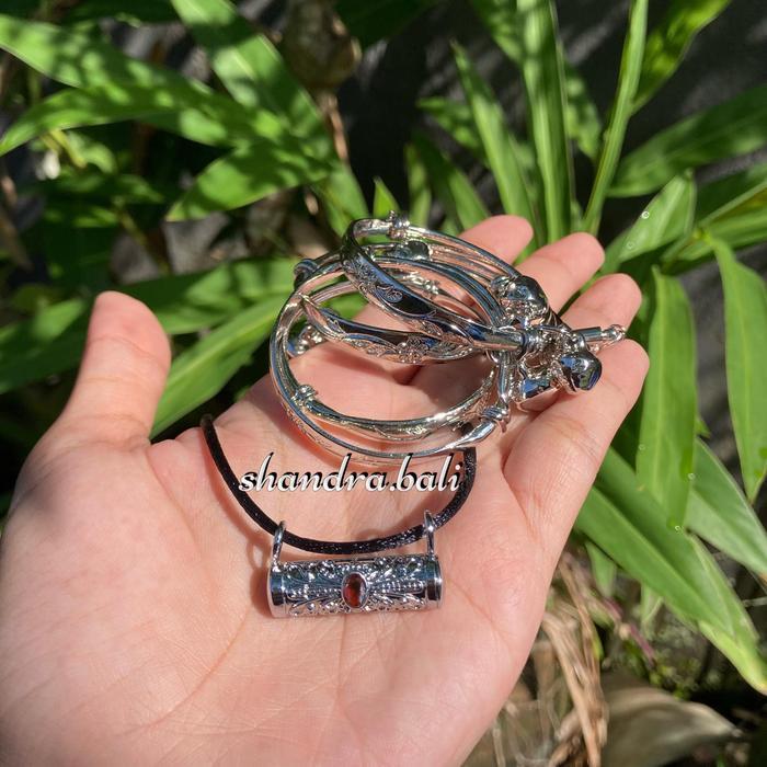 TERLENGKAP Set Bayi Xuping Kalung dan Tali Hitam Seri Silver Nelu Bulanin Bayi Gelang Kaki Tangan Li