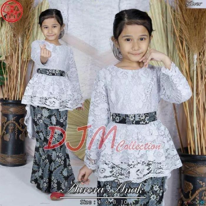 Setalan Kebaya Wisuda Anak Perempuan Sd Umur 3 Sampai 12 Tahun Lengan Panjang Hijab Varian Warna Put