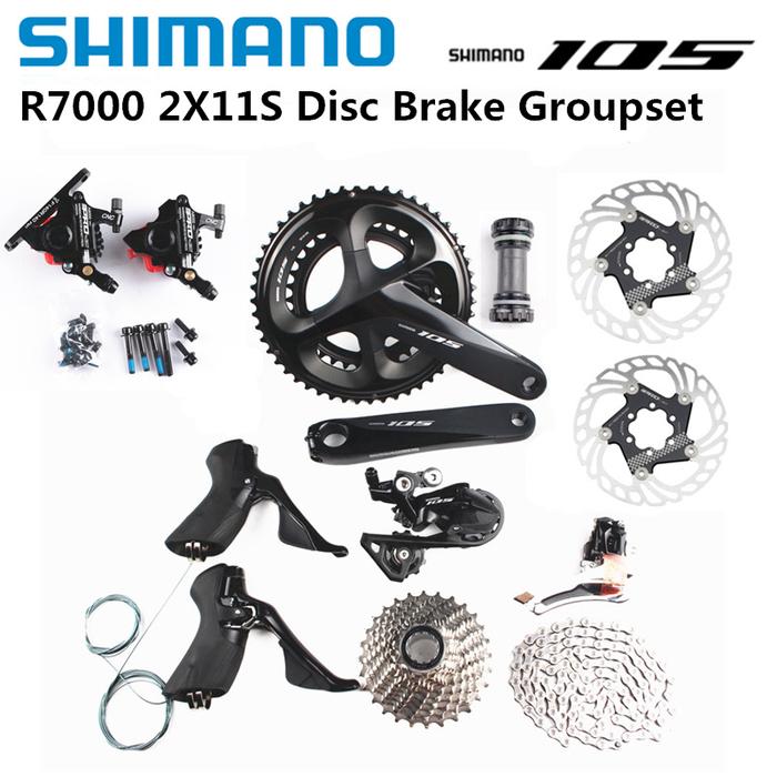Shimano 105 R7000 Grupset Sepeda 2X11 Speed, Set Komponen Sepeda