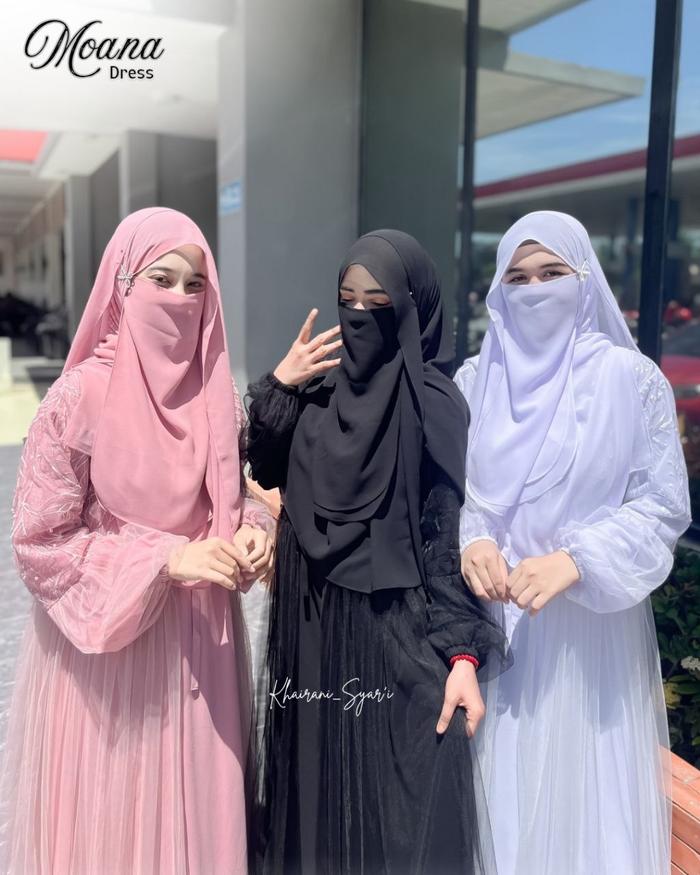 Moana Dress Set Pashmina Cantik Dan Elegant By Khairani.Syar'i X Hasanain.Id