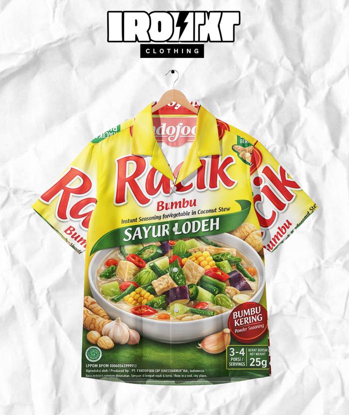 IRON TXTL Kemeja Bumbu Racik Sayur Lodeh Fullprint | P-17A