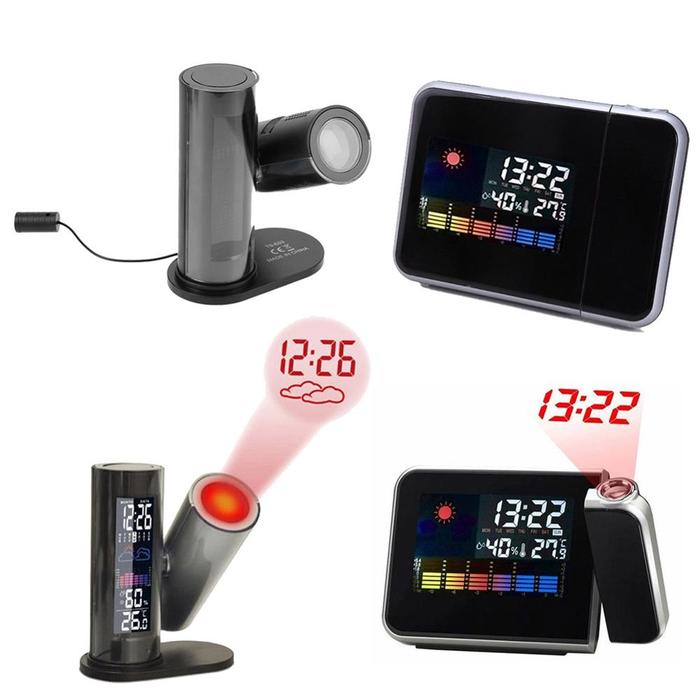 LCD Digital Projection Clock Temperature Humidity Clock Projector