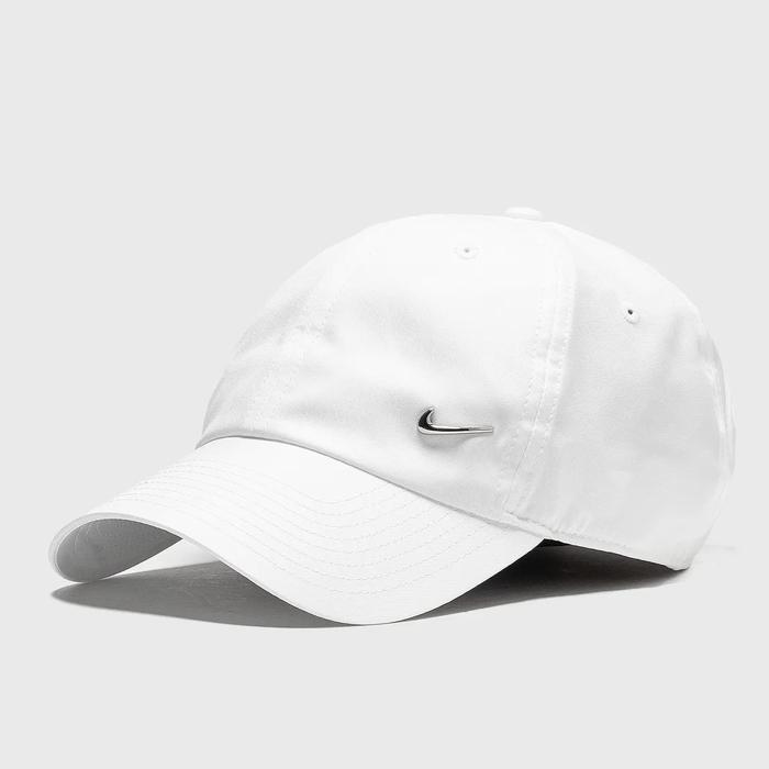 KyyStore421- Nike Dri-FIT Club Metal Swoosh Cap White FB5372-100 Unstructured Topi Original 100%