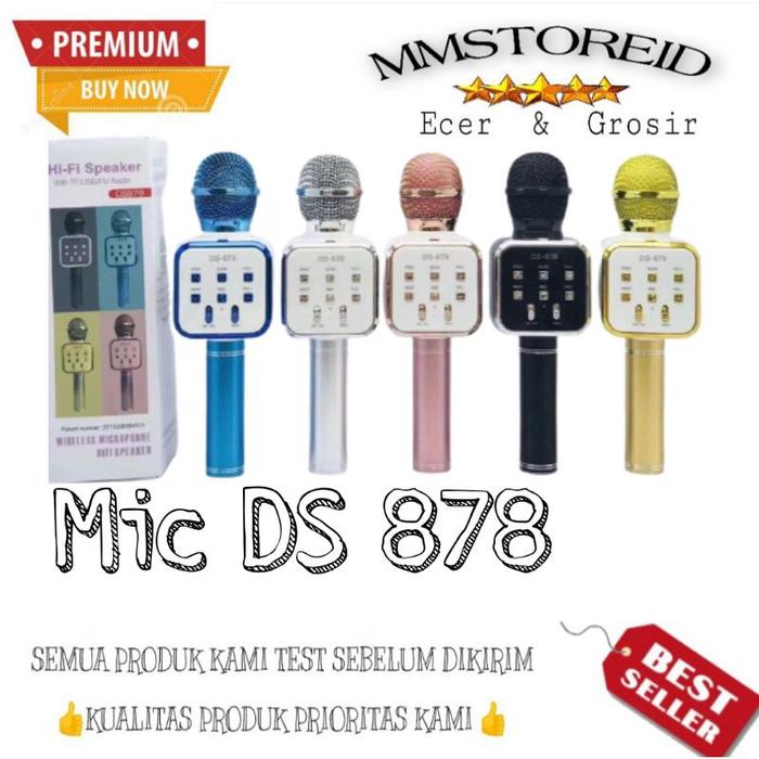 MM - MIC BLUETOOTH DS 878 PORTABLE WIRELESS ORIGINAL FREDOO / MIC KARAOKE BLUETOOTH DS 878 WS858