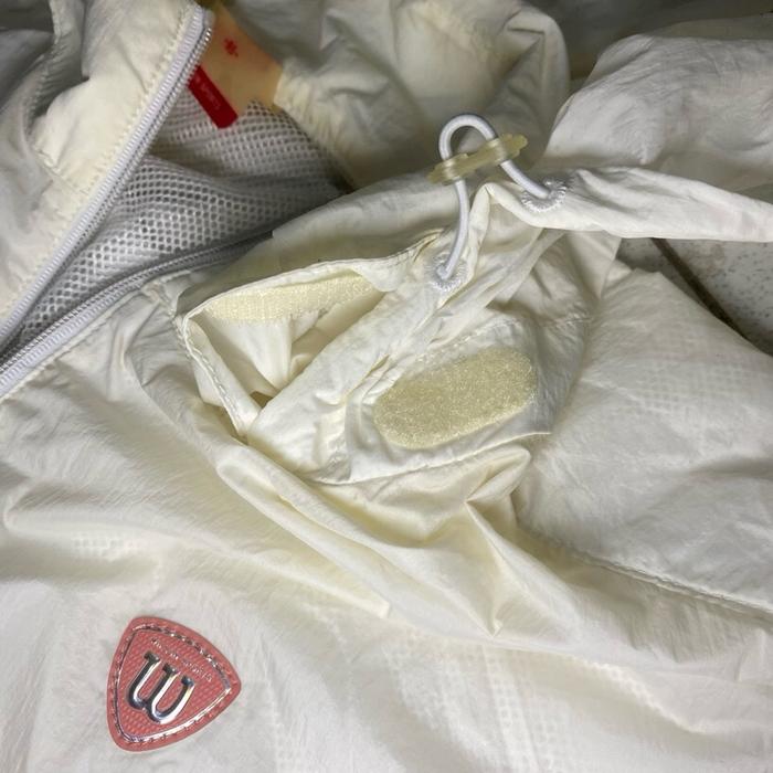 Jaket Running Wilson, putih strech ukuran M - original 100%