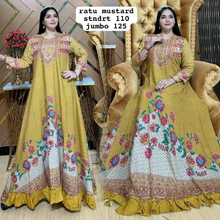 New Gamis Hindi KW mustard standar & jumbo
