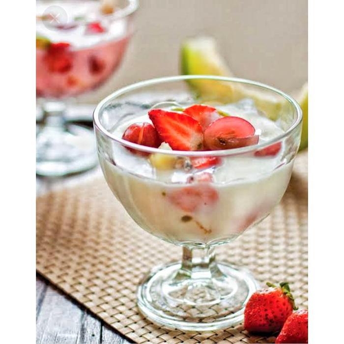 ( 2 PCS )Mangkuk Es Teler Gelas Buah Ice Cream Kaca Cafe Elegant 500 ml / Gelas Es Buah