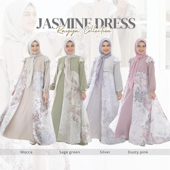 SUKAHIJAB - Jasmine Dress Couple Mom and Kids Gamis Wanita Terbaru Kekinian Lebaran 2025 Ceruty Baby