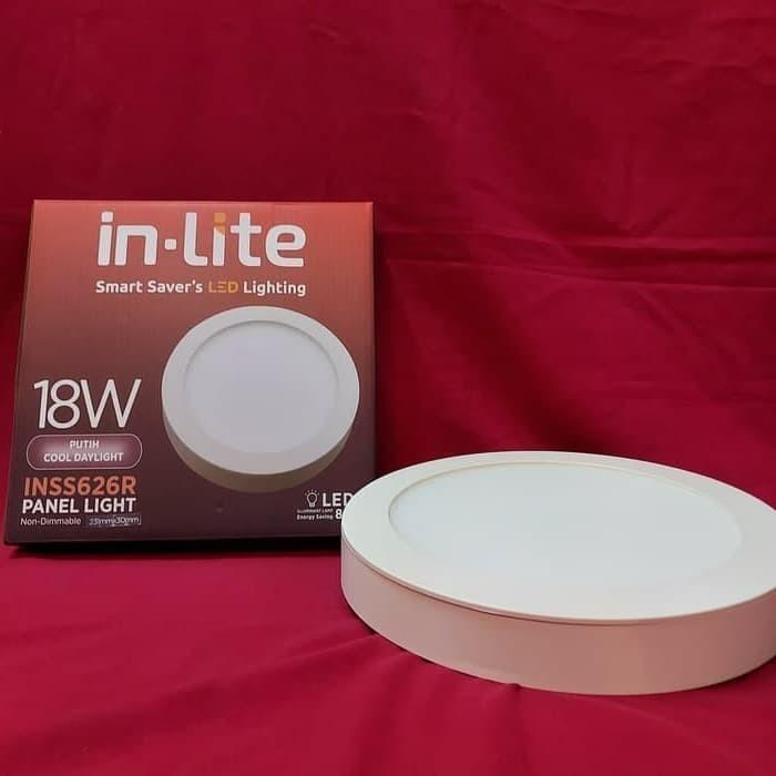 LAMPU LED DOWNLIGHT PANEL BULAT INLITE IN-LITE INS628R 6W 12W 18W PUTIH NATURAL KUNING 3000K 4000K 6
