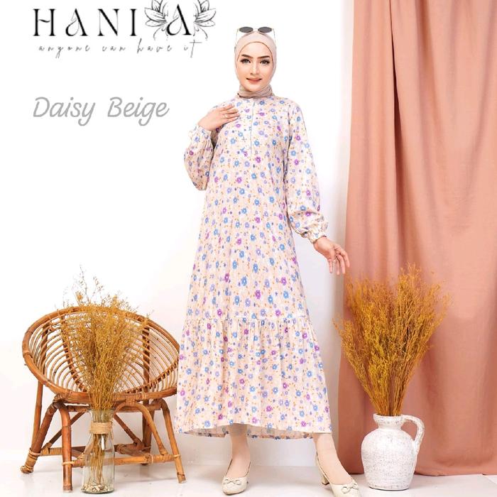 Midi Dress busui & wudhu friendly by Hania Nyaman Panjang Rayon