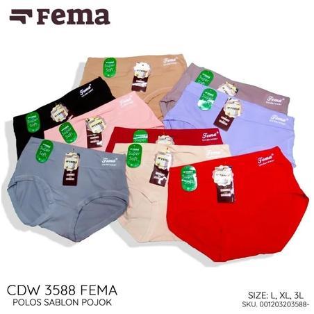 PROMO - 12pcs Cd Wanita Fema 3585 RENDA PREMIUM Celana Dalam Wanita Fema Murah