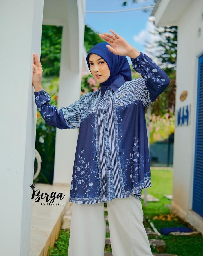 Berga blouse tunik oversize motif printing terbaru premium Deska by Berga Collection
