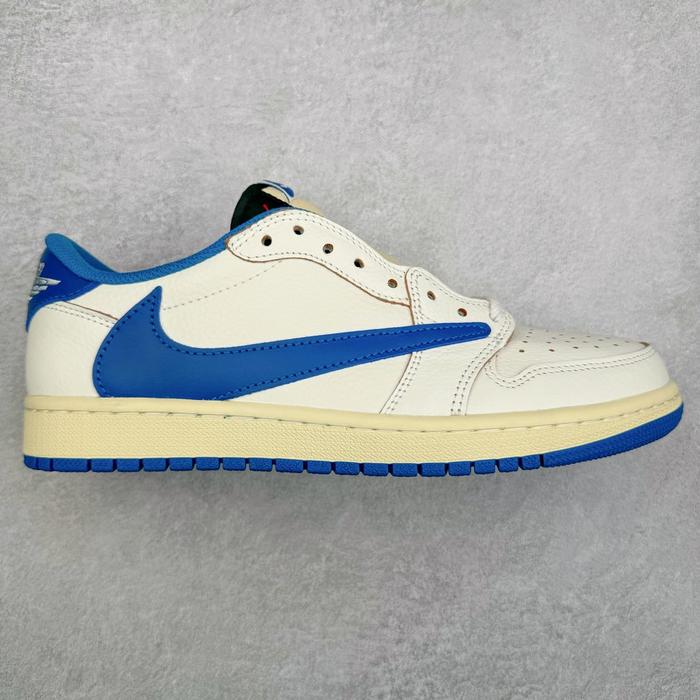 Travis Scott x Air Jordan AJ1 Low OG SP TS Co branded Inverted Hook Low Top White Blue DM7866-104