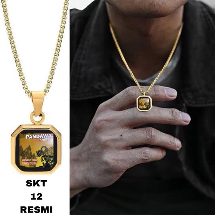 Aksesoris Kalung Liontin Berwarna Gold SKT 12 Resmi Pandawa Krei Koleksi Terbaru