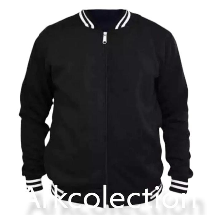 JAKET TIMNAS INDONESIA/JAKET ZIPPER TIMNAS BASEBALL/JAKET ZIPPER PRIA - hitam polos, S
