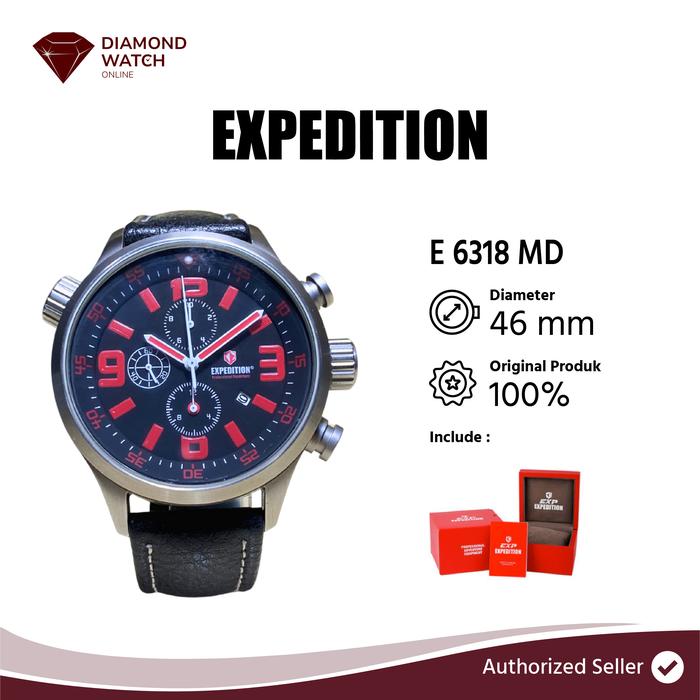 Expedition Classy 46 mm Men Black Dial Black Genuine Leather Strap E6318M Watches