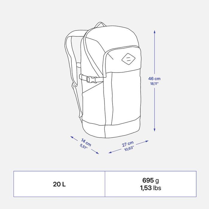 Decathlon QUECHUA Tas Ransel Hiking 20 L NH Arpenaz 500 - Kuning Tas Ransel Arpenaz NH500 - 8844390