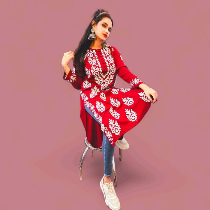 Kurti Bordir India Pakistan - Lahori Kurti Tunik Atasan Sari India Baju India Baju Pakistan Muslim W