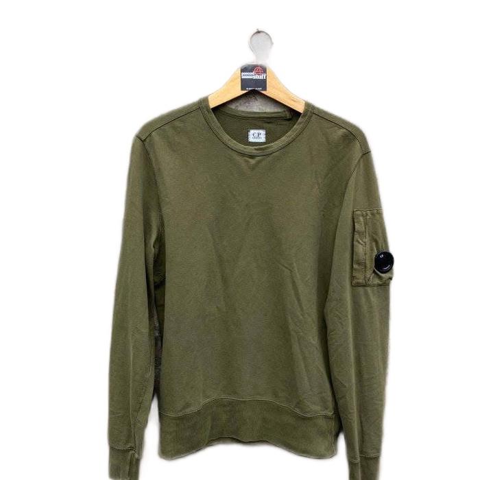 CP Company Sweater Hijau Tua dengan Saku Samping Kualitas Premium untuk Pria