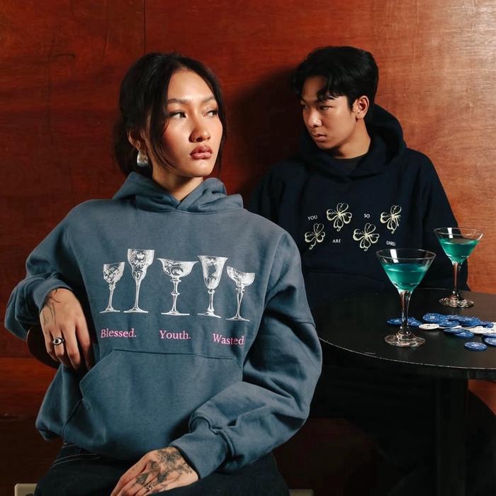 [100% ORIGINAL] PRAEDAE ALL VARIANT - Eternal Navy Hoodie V2 / Blessed Youth Wasted Sea Blue Hoodie 