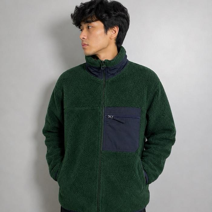 JAKET SHERPA FLEECE LEMBUT POLHAM