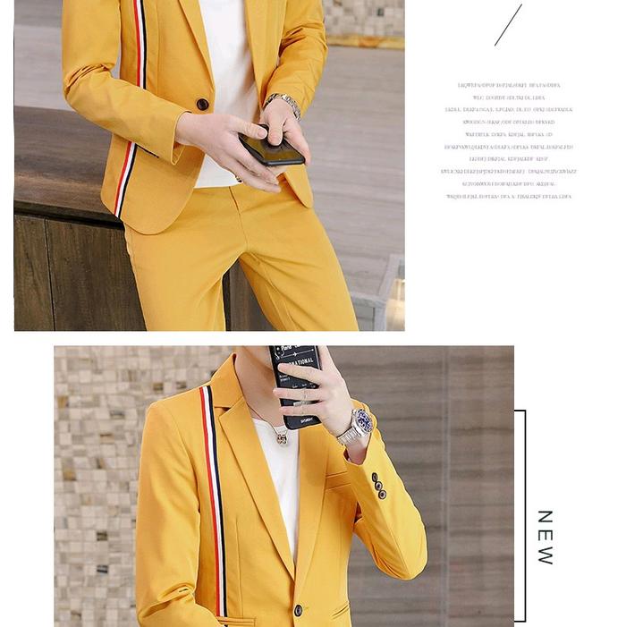 JAS PRIA TERBARU VARIASI GARIS PITA WARNA / BLAZER ELEGANT PRIA GAYA KOREA Slim Fit Formal Nyaman