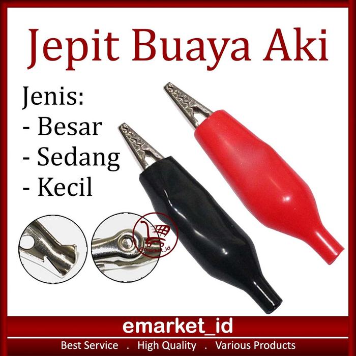 Jepit Buaya Aki Accu / Jepitan Lombok Buaya Penjepit Cepit Capit Aligator Clip