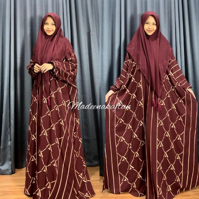KAFTAN RAYON MOTIF ZANUBA JUMBO SUPER ADEM Gamis Muslim Wanita Panjang Hitam Arab Dress