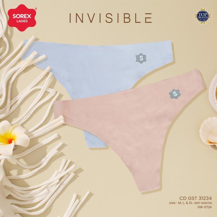 Celana Dalam Wanita G String Wanita Seamless CD Thong Seksi Polos Sorex Invisible