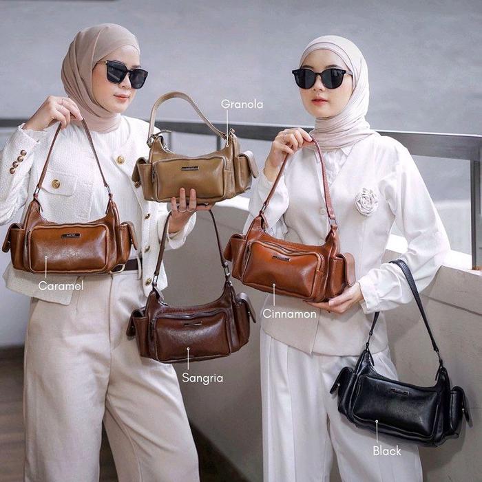 Nania Djisoo Kalea Belia Pocket Bag - Shoulderbag Tas Bahu Wanita Cewe Saku Anti air Slingbag