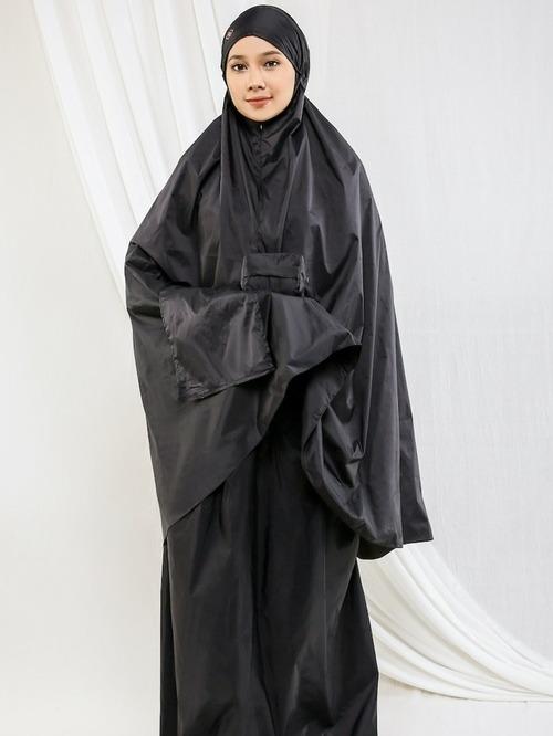 HIJUP ESSENTIALS - Elysia Mukena Travel Black / Mukena Travel