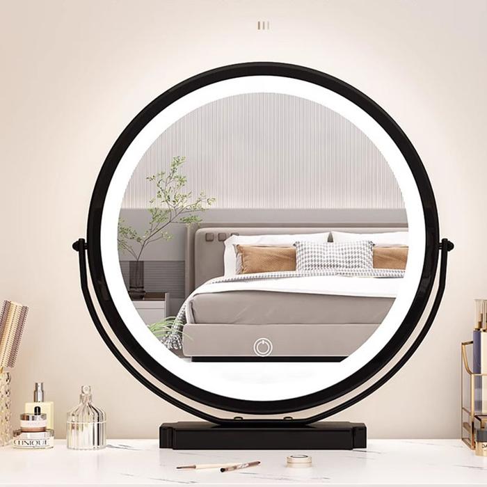 Lights Makeup Wall Mirror Round Nordic Baby Bedroom Wall Mirror Small