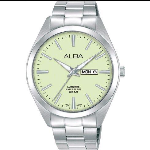 Alba AJ6211X1 Jam Tangan Pria Analog Prestige Green Dial Stainless Steel 41mm